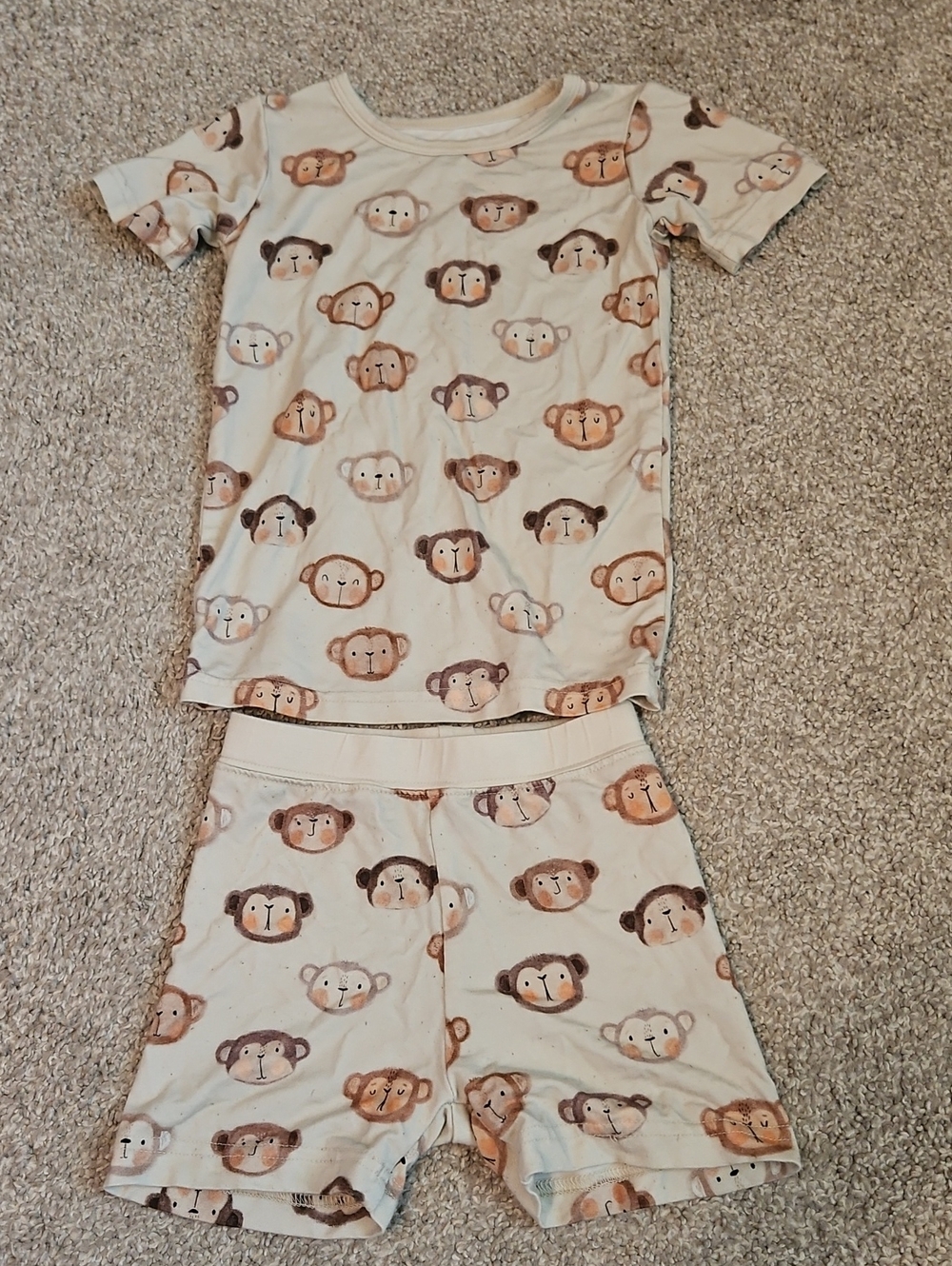Little One Shop 2T Bamboo Monkey Short Pajama Set Monkeys